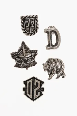 Dsquared2 Set Of 6 Silver-Tone Metal Brooches