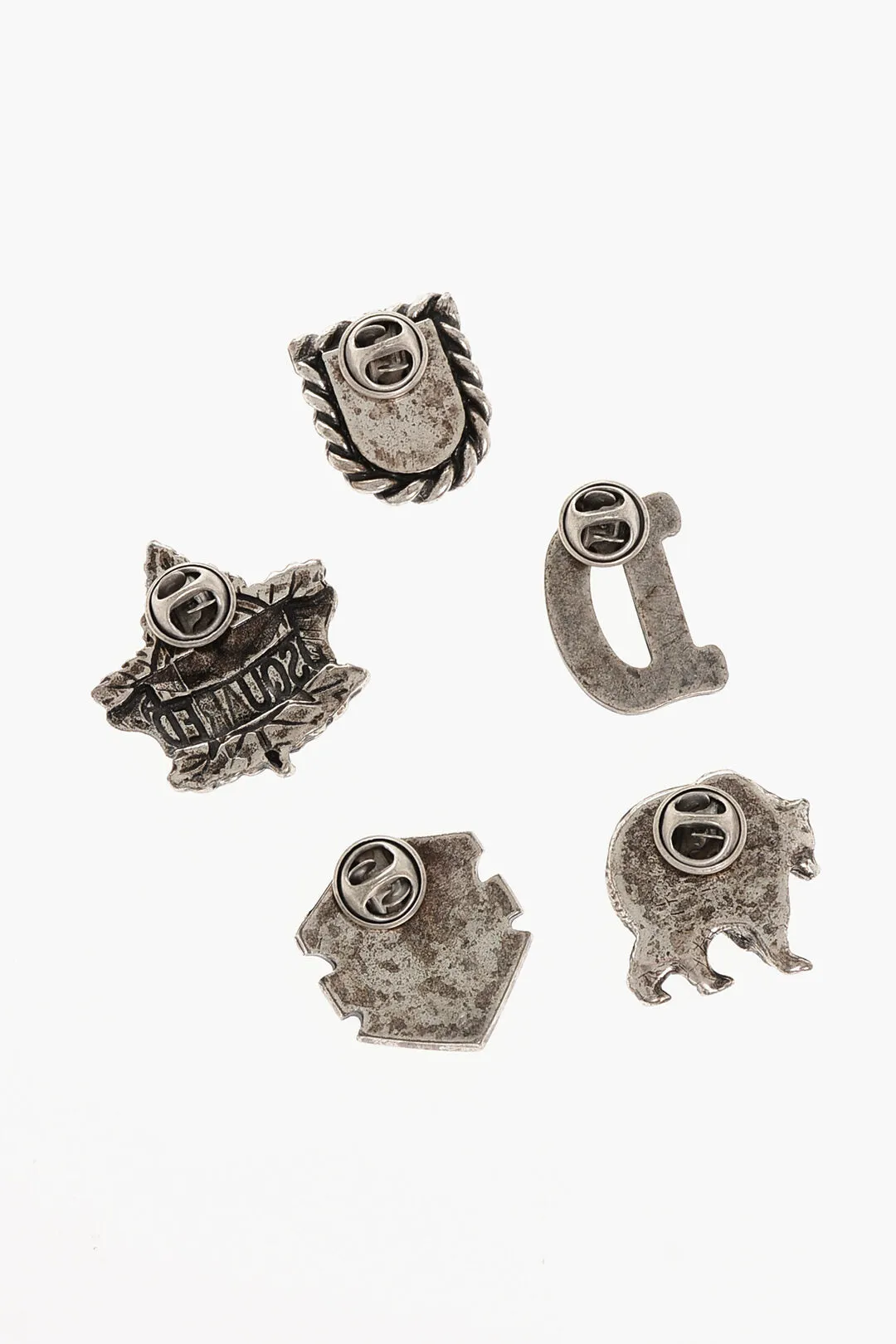 Dsquared2 Set Of 6 Silver-Tone Metal Brooches