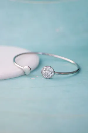 Dual Disk Sterling Silver Adjustable Bracelet