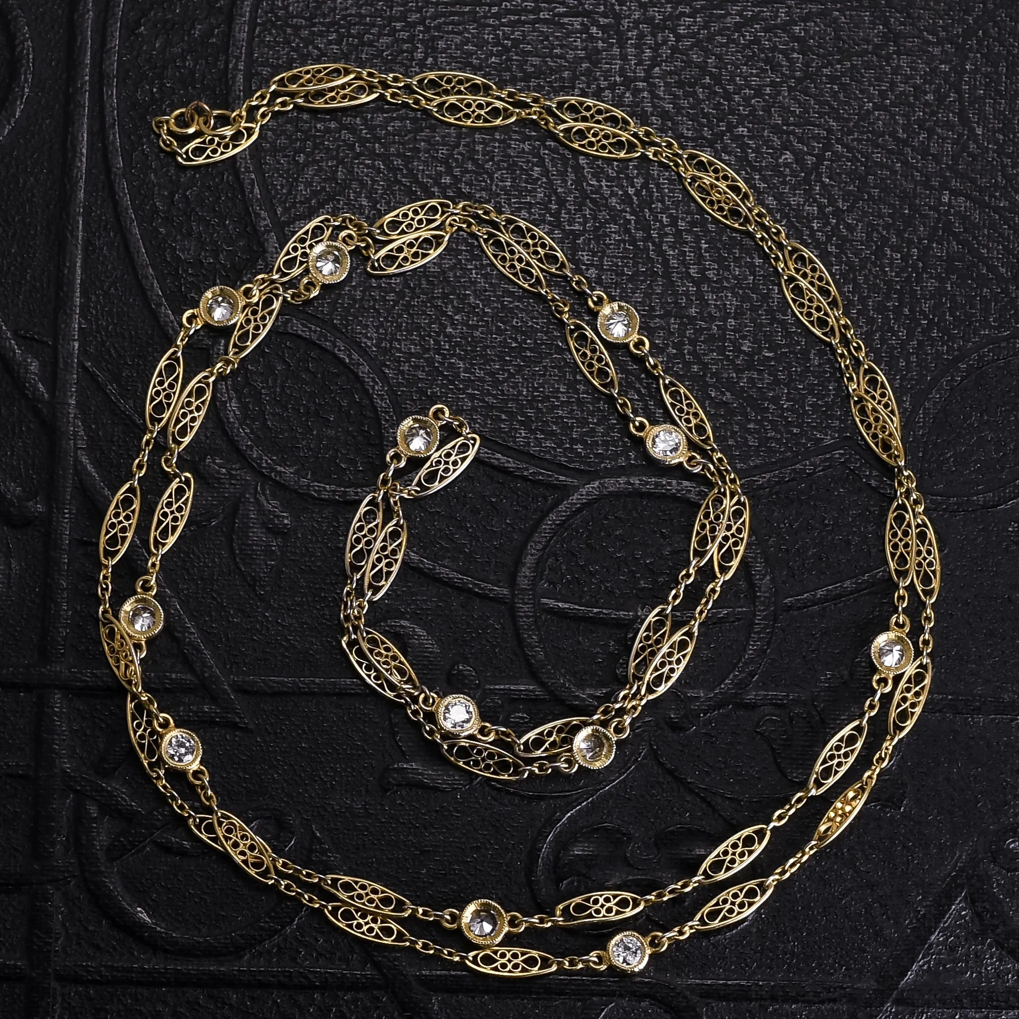 Edwardian Diamond & Infinity Knot Chain, 29"