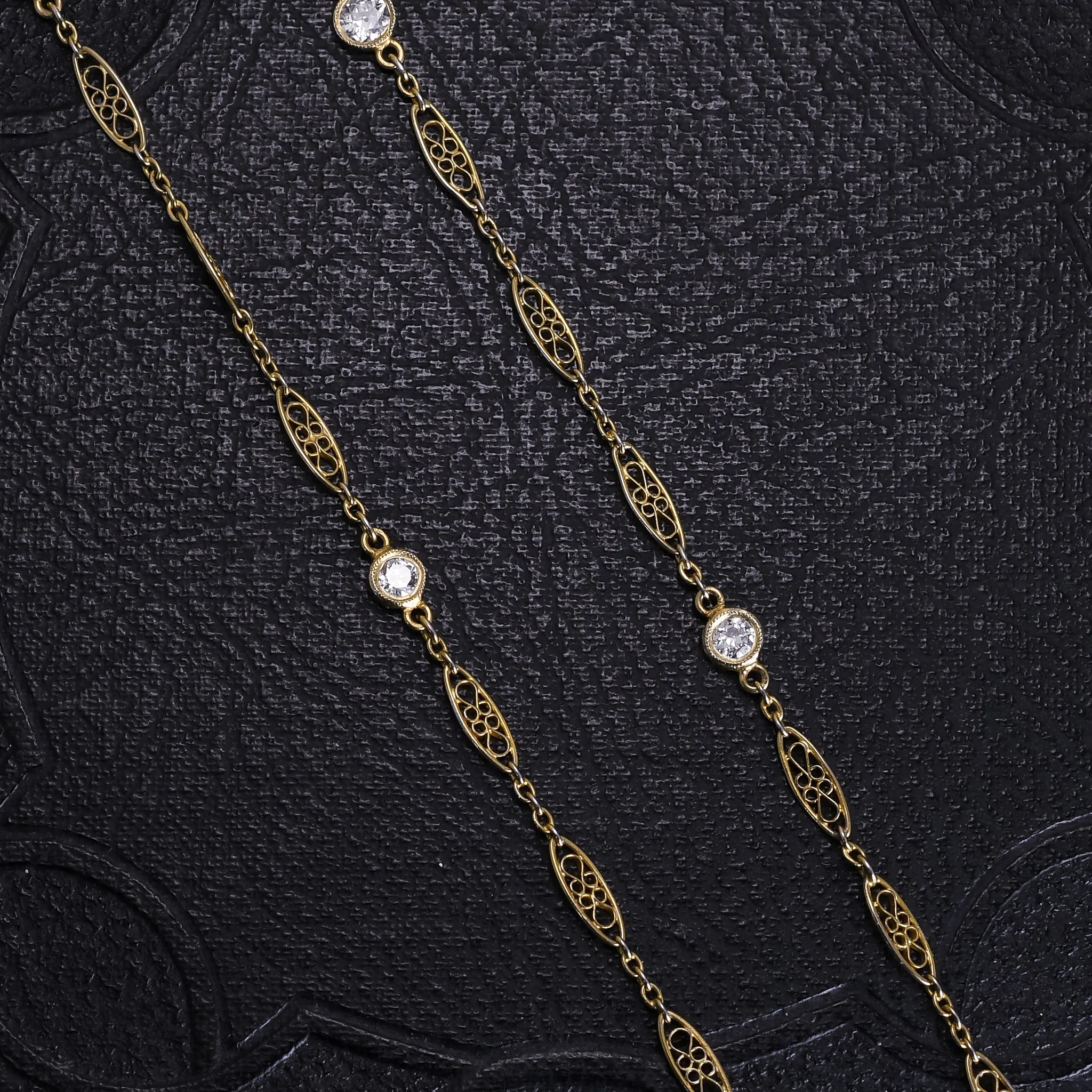 Edwardian Diamond & Infinity Knot Chain, 29"