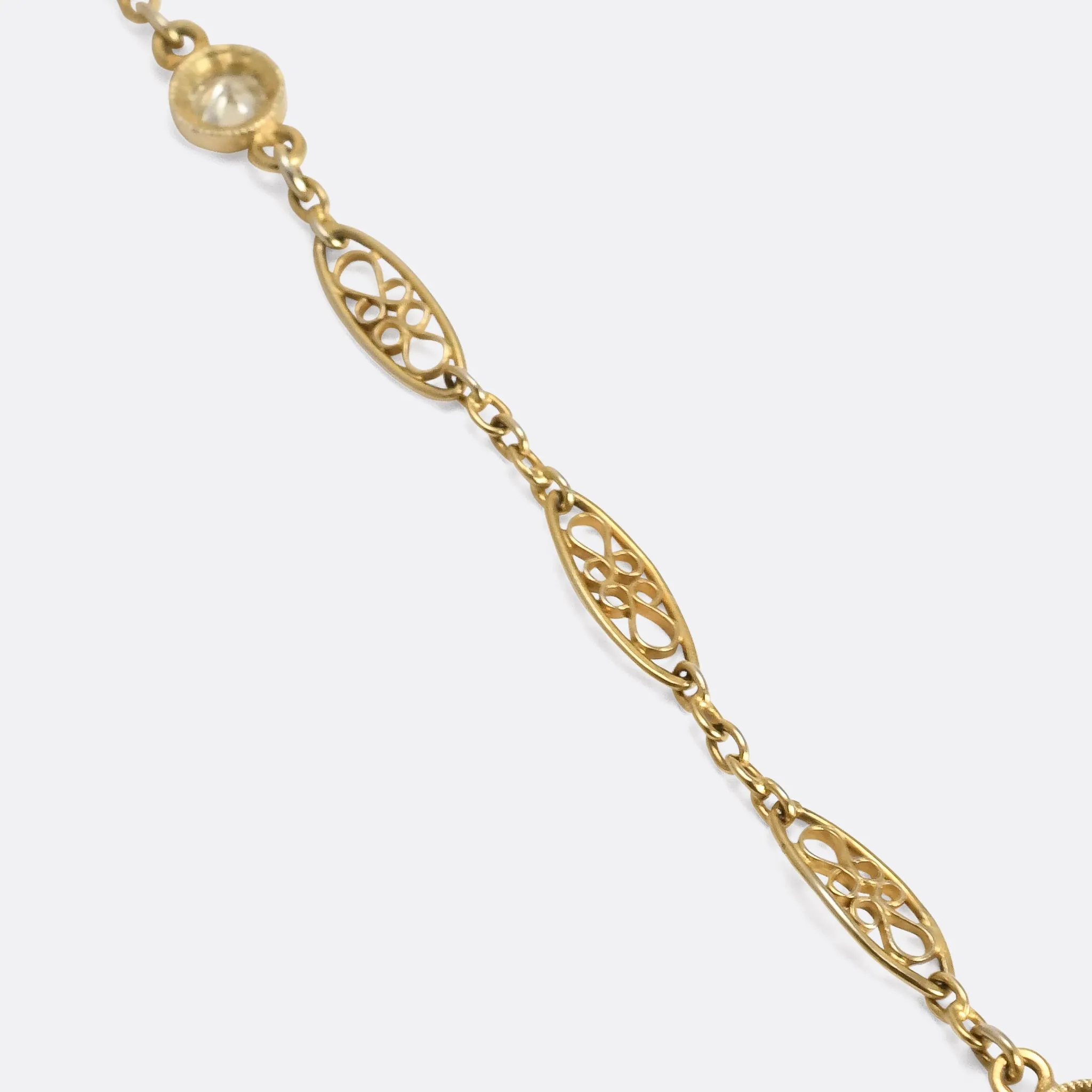 Edwardian Diamond & Infinity Knot Chain, 29"