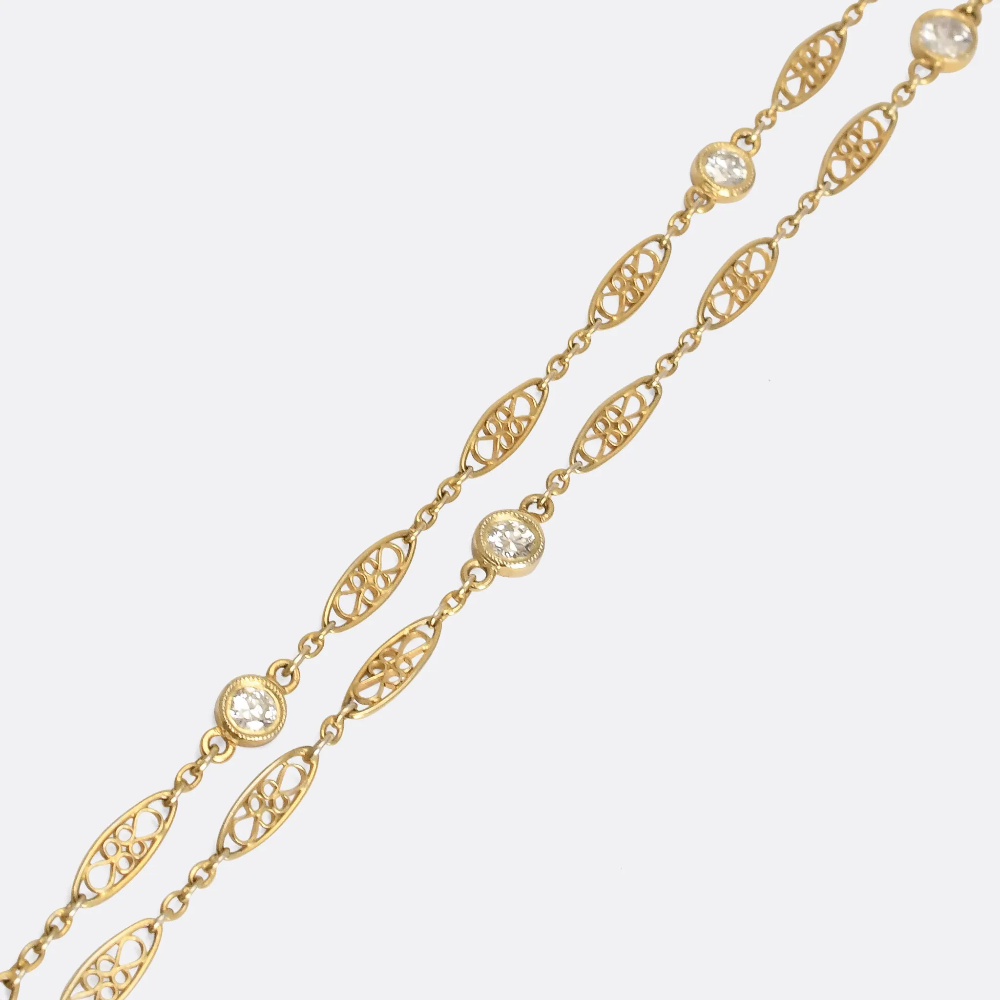 Edwardian Diamond & Infinity Knot Chain, 29"