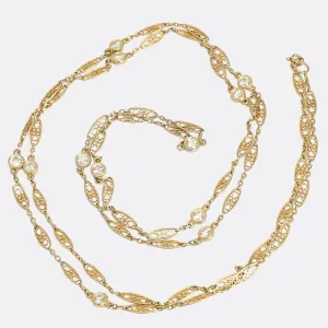 Edwardian Diamond & Infinity Knot Chain, 29"