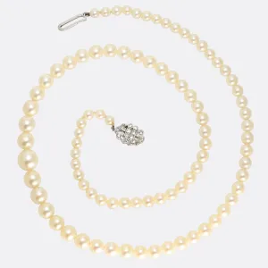 Edwardian Strand Of Natural Pearls Necklace