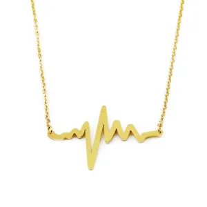 EKG Heartbeat Necklace Stainless Steel Nurse Doctor Jewelry Women Clavicle Medical Stethoscope Heart Beat Wave Pendant Necklaces