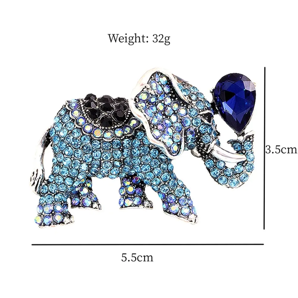Elephant Rhinestone Brooches Metal