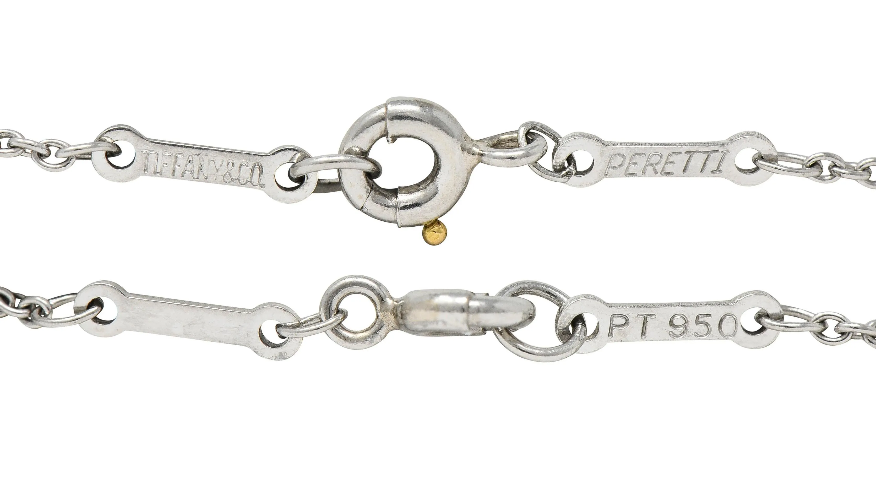 Elsa Peretti Tiffany & Co. Diamond Platinum 22MM Open Heart Vintage Pendant Necklace