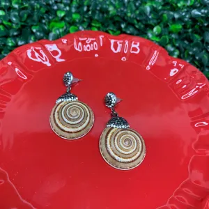 Embellished Shells Earrings with Pave Crystals 270-01 | Erika Williner Designs