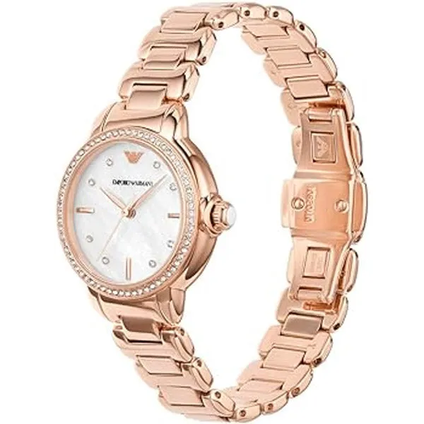 Emporio Armani Mia Rose Gold Stainless Steel Mother Of Pearl Dial Quartz Watch for Ladies - AR11523