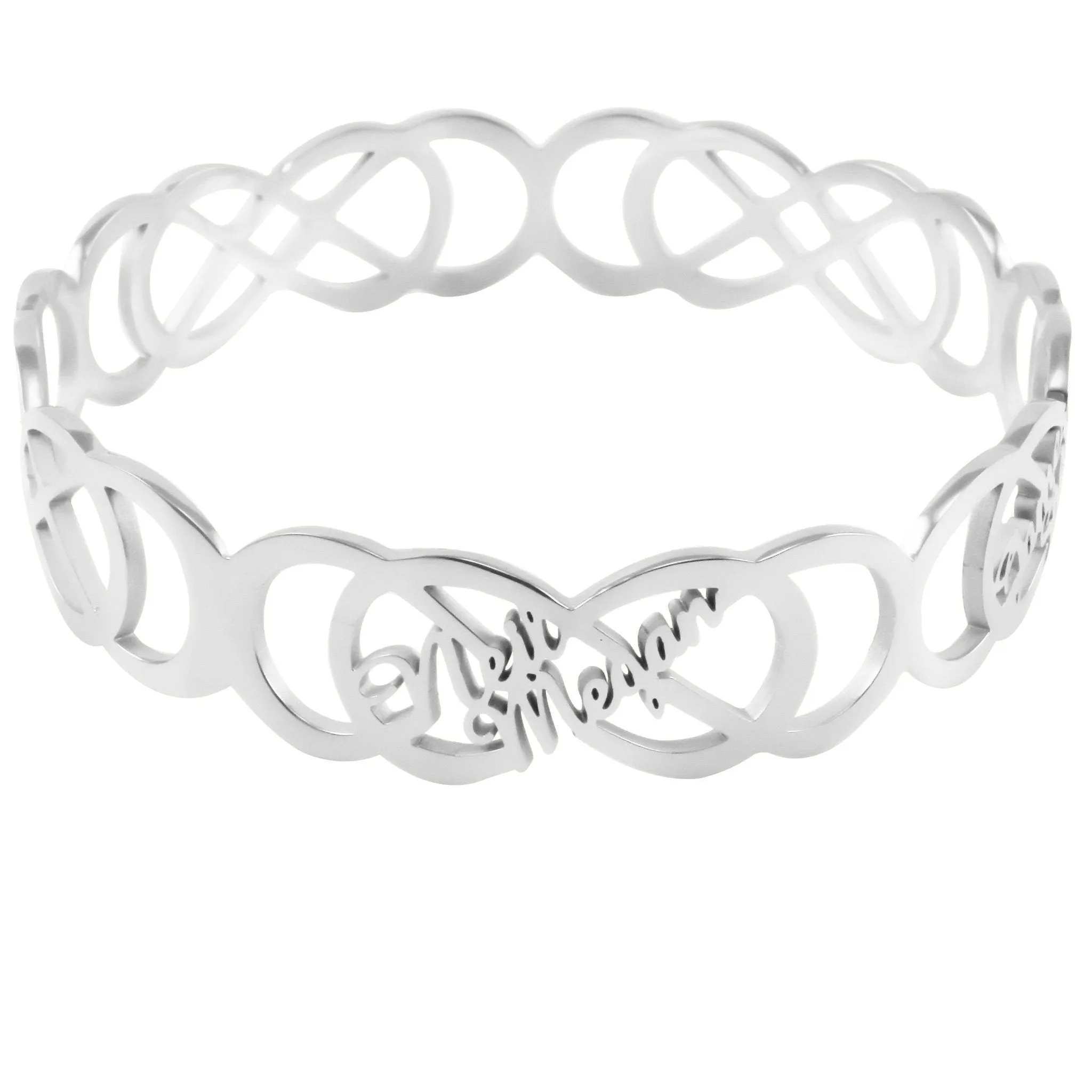 Endless Double Infinity Name Bangle