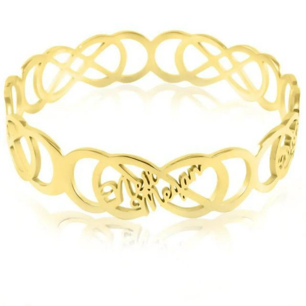 Endless Double Infinity Name Bangle