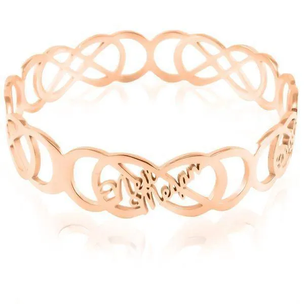 Endless Double Infinity Name Bangle