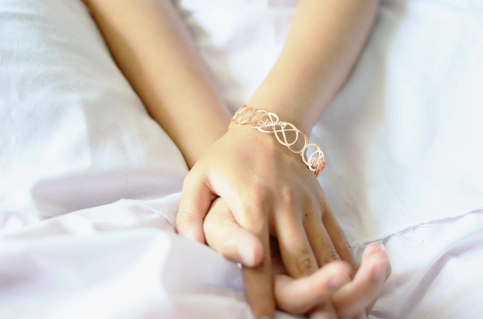 Endless Double Infinity Name Bangle