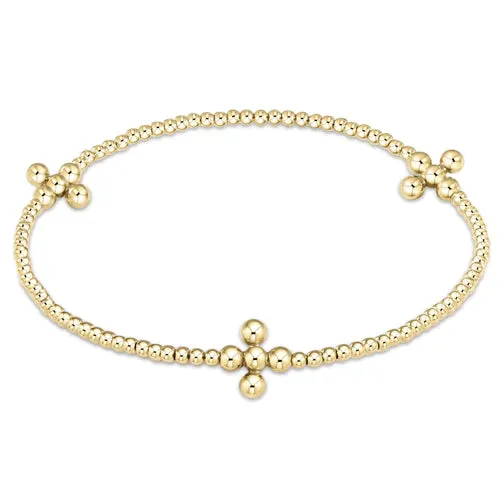 enewton - Gold 2mm Bead Bracelet with Gold Cross Bead Pattern
