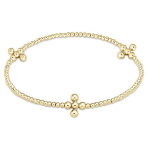 enewton - Gold 2mm Bead Bracelet with Gold Cross Bead Pattern