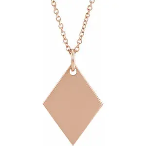 Engravable Diamond-Shaped 16-18" Necklace or Pendant 87387
