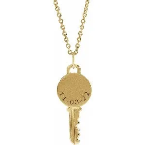 Engravable Key 16-18" Necklace or Pendant 88272