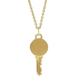 Engravable Key 16-18" Necklace or Pendant 88272