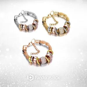 Entwined Metal Bracelet Trio - 3pc Set