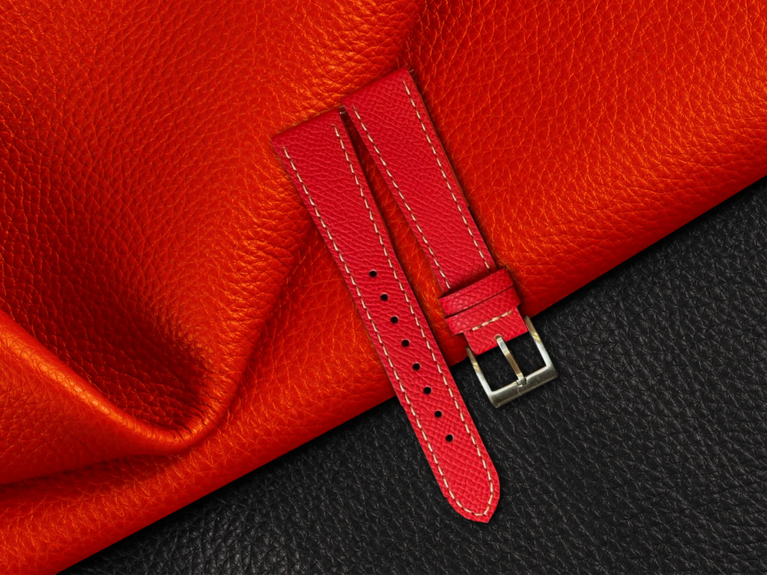 Epsom Leather - Crimson Red