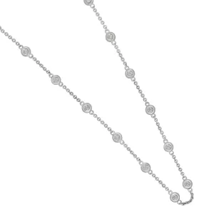 Erica Courtney Platinum 32'' Necklace 80 D=3.71TW BEZEL SET PAVE Diamond Heart Clasp