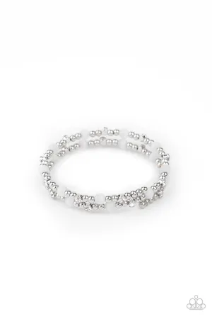 Ethereally Entangled White Paparazzi Bracelet