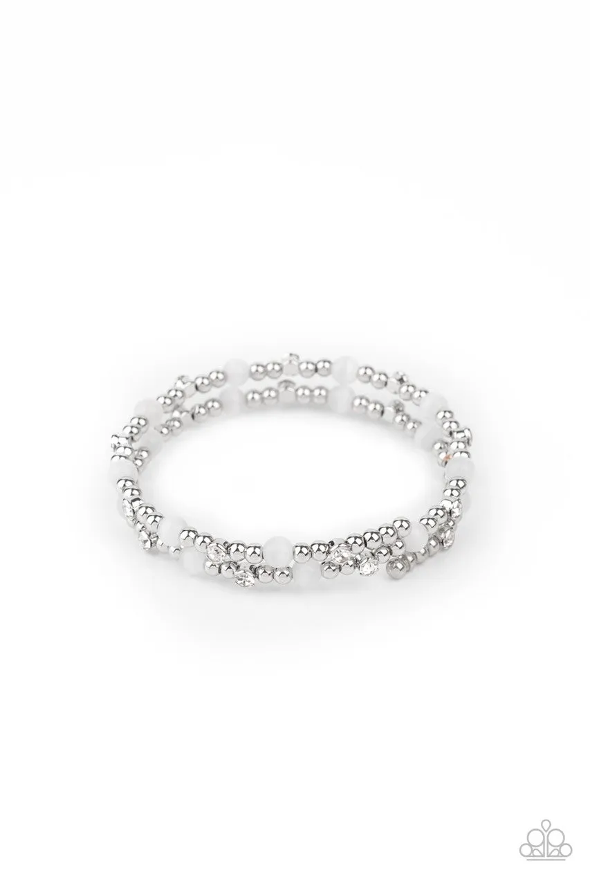 Ethereally Entangled White Paparazzi Bracelet