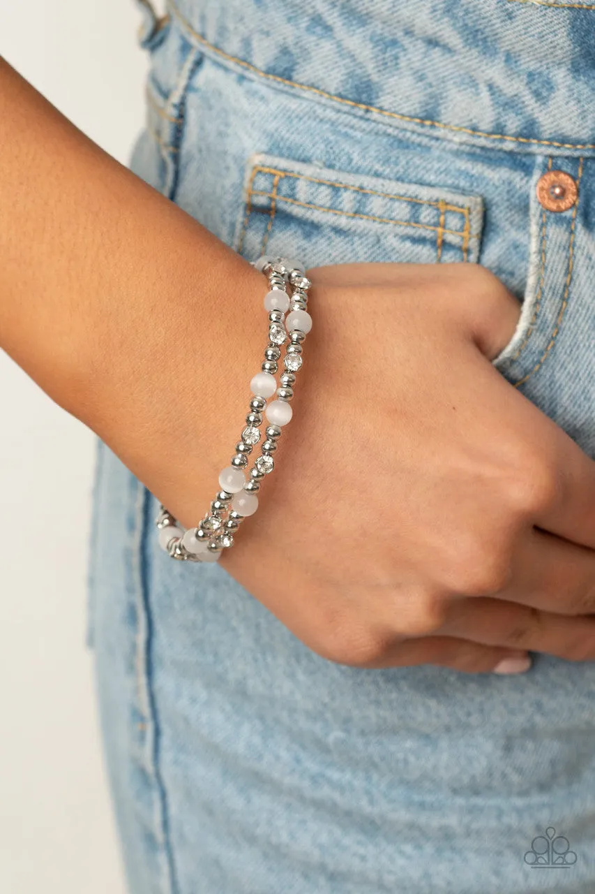 Ethereally Entangled White Paparazzi Bracelet