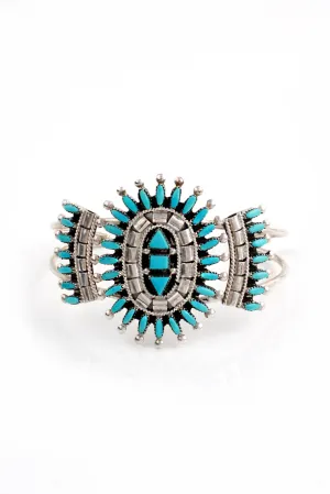 Eugene Hustito Zuni Turquoise Needlepoint Bracelet