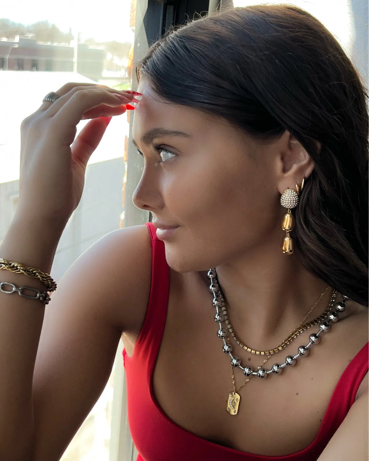Evalie Crystal Drop Earrings