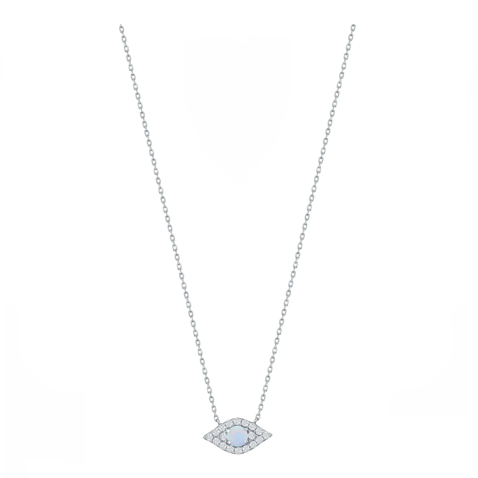 Evil Eye Opal Sparkle Necklace (Available in 2 Colors)