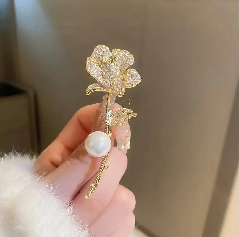 Exquisite Purple Lavender Brooch Women'S Brooches Crystal Rhinestone Bouquet Pins Clothing Coat Luxury Jewelry Girl Gift