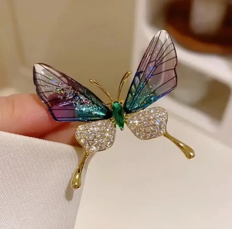 Exquisite Purple Lavender Brooch Women'S Brooches Crystal Rhinestone Bouquet Pins Clothing Coat Luxury Jewelry Girl Gift