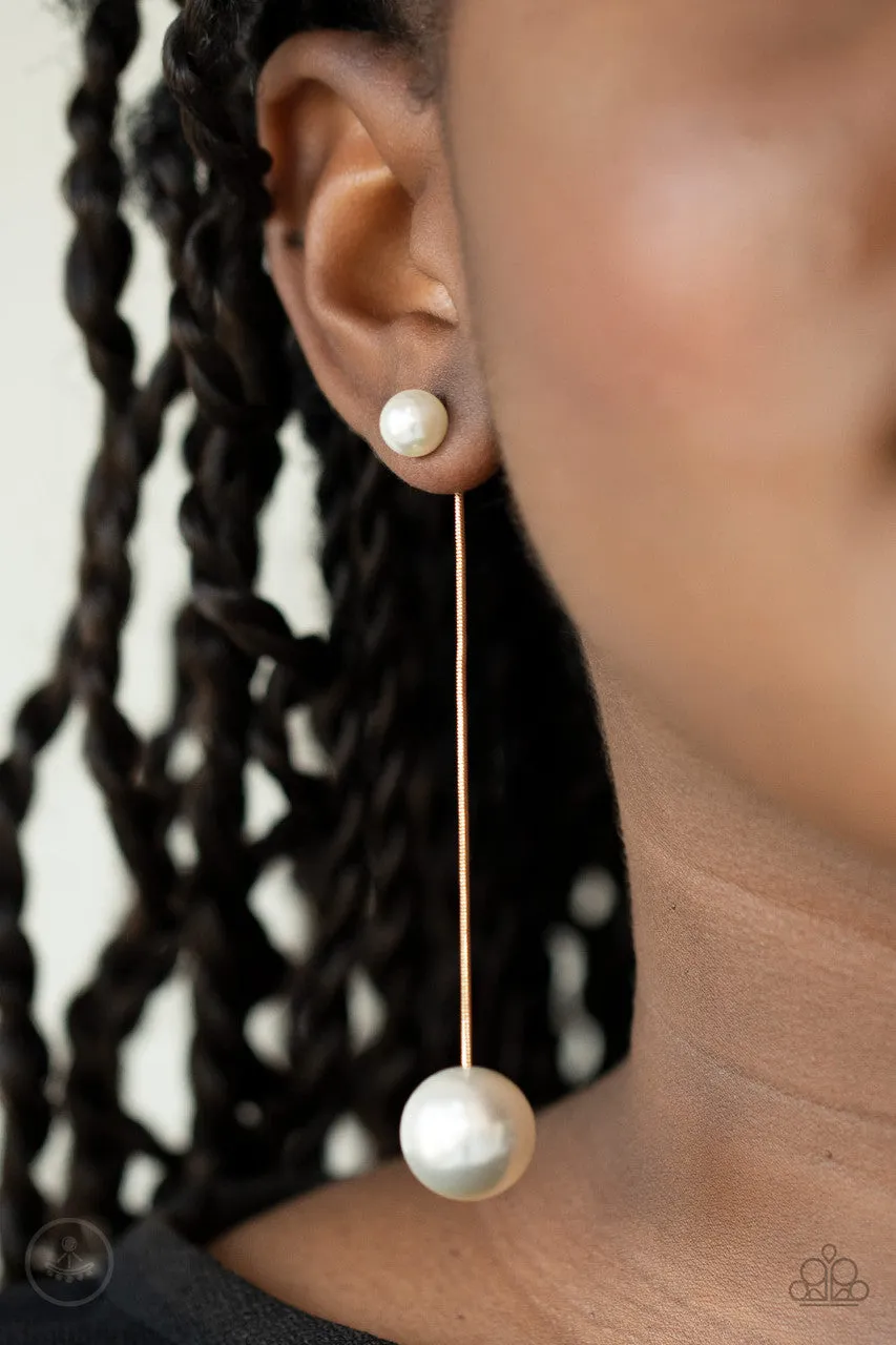 Extended Elegance Gold Paparazzi Earrings