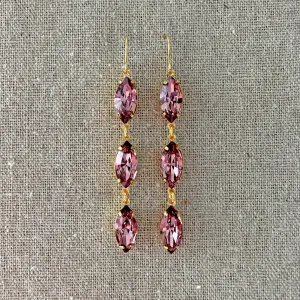 Extra Long Dangling Marquise Earrings