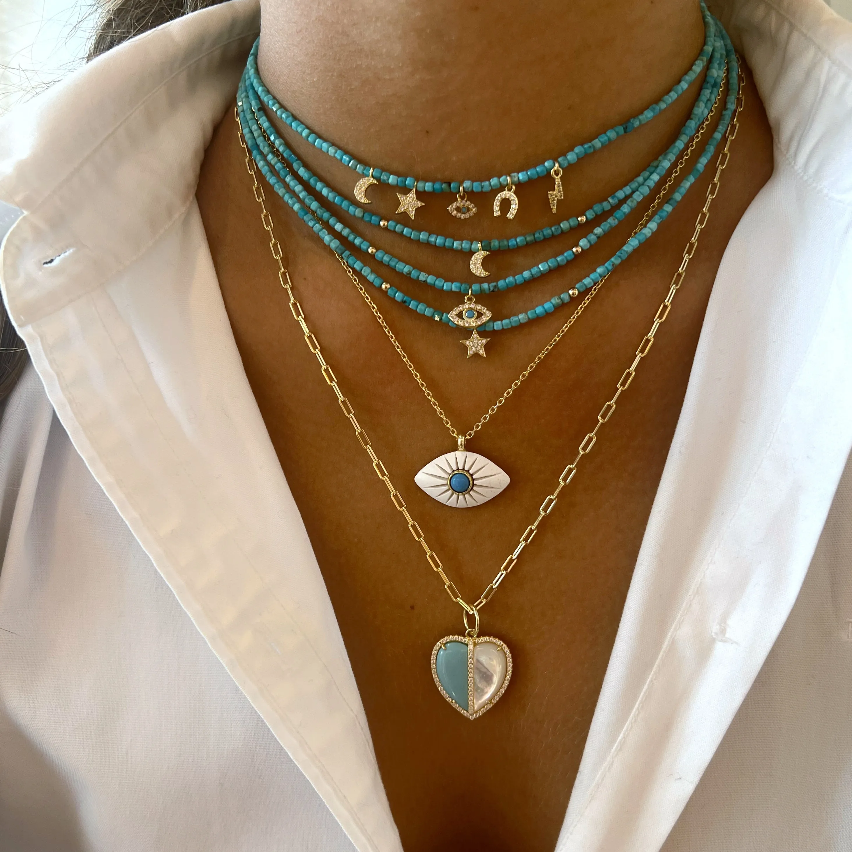 Eye Necklace Turquoise Center