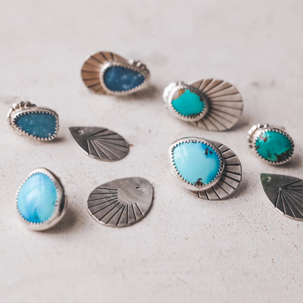 Fan Jacket Studs - Australian Opal
