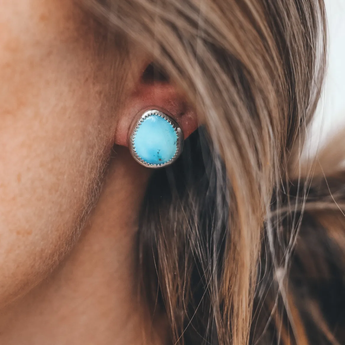 Fan Jacket Studs - Golden Hills Turquoise
