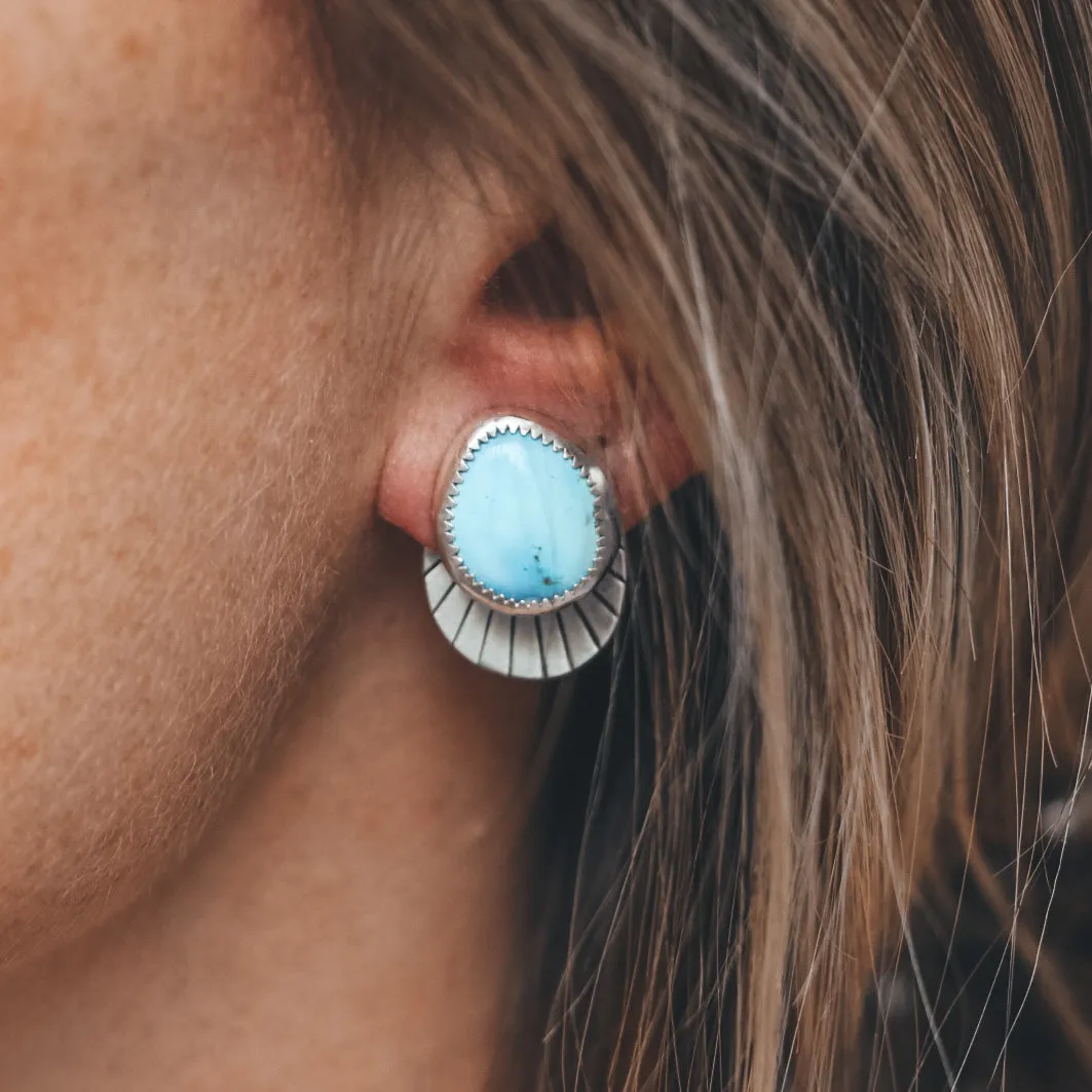 Fan Jacket Studs - Golden Hills Turquoise
