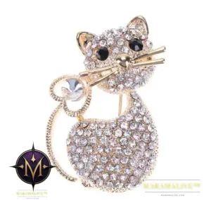 Fashion brooches Women Girl pins Crystal Broches Cat Brooch Pin Jewelry Christmas Gift broche