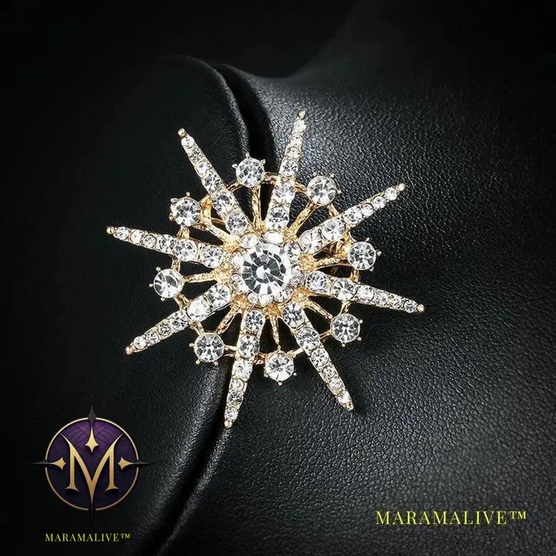 Fashion Crystal Sun Broche For Women Sunflower Brooches Pins Cristal Perla Brochase Voor Vrouwen Jewelry Dropshipping