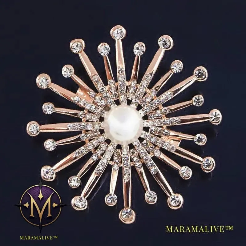 Fashion Crystal Sun Broche For Women Sunflower Brooches Pins Cristal Perla Brochase Voor Vrouwen Jewelry Dropshipping