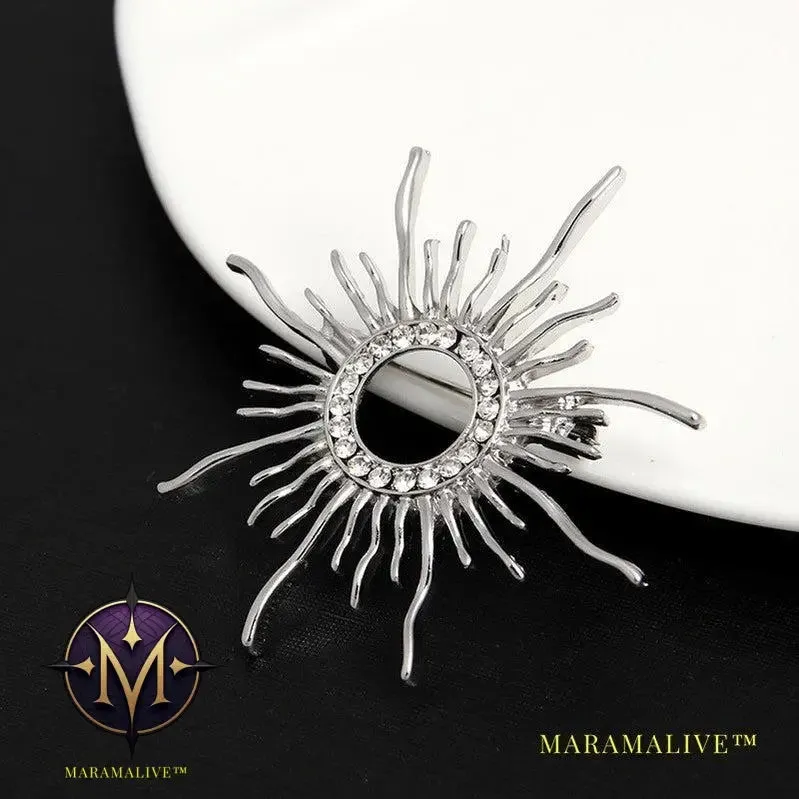 Fashion Crystal Sun Broche For Women Sunflower Brooches Pins Cristal Perla Brochase Voor Vrouwen Jewelry Dropshipping