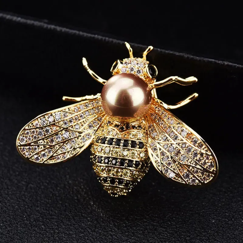 Fashion Women Enamel Bee Brooch Pin Vintage Metal Insect Creative Jewelry Accessories Drop Oil Broooches Pins Badges For Lady