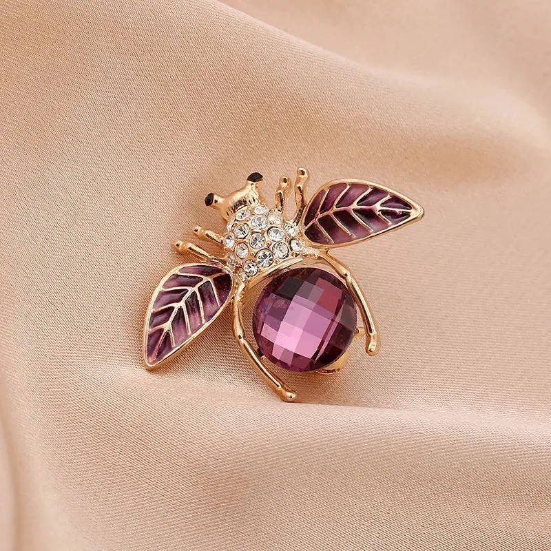 Fashion Women Enamel Bee Brooch Pin Vintage Metal Insect Creative Jewelry Accessories Drop Oil Broooches Pins Badges For Lady