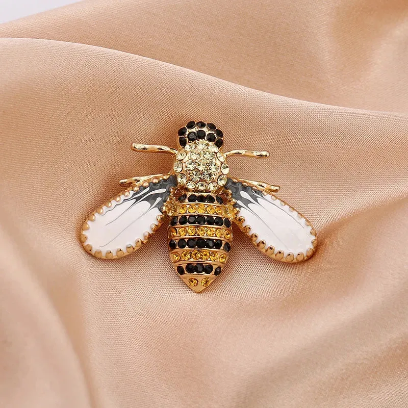 Fashion Women Enamel Bee Brooch Pin Vintage Metal Insect Creative Jewelry Accessories Drop Oil Broooches Pins Badges For Lady