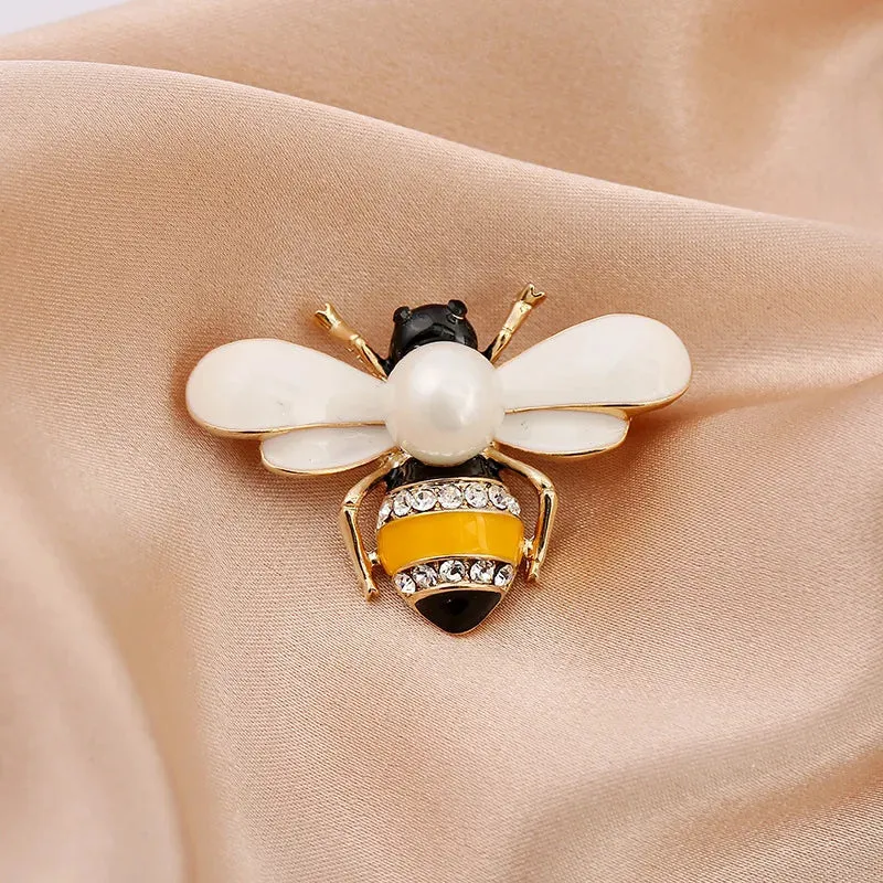 Fashion Women Enamel Bee Brooch Pin Vintage Metal Insect Creative Jewelry Accessories Drop Oil Broooches Pins Badges For Lady