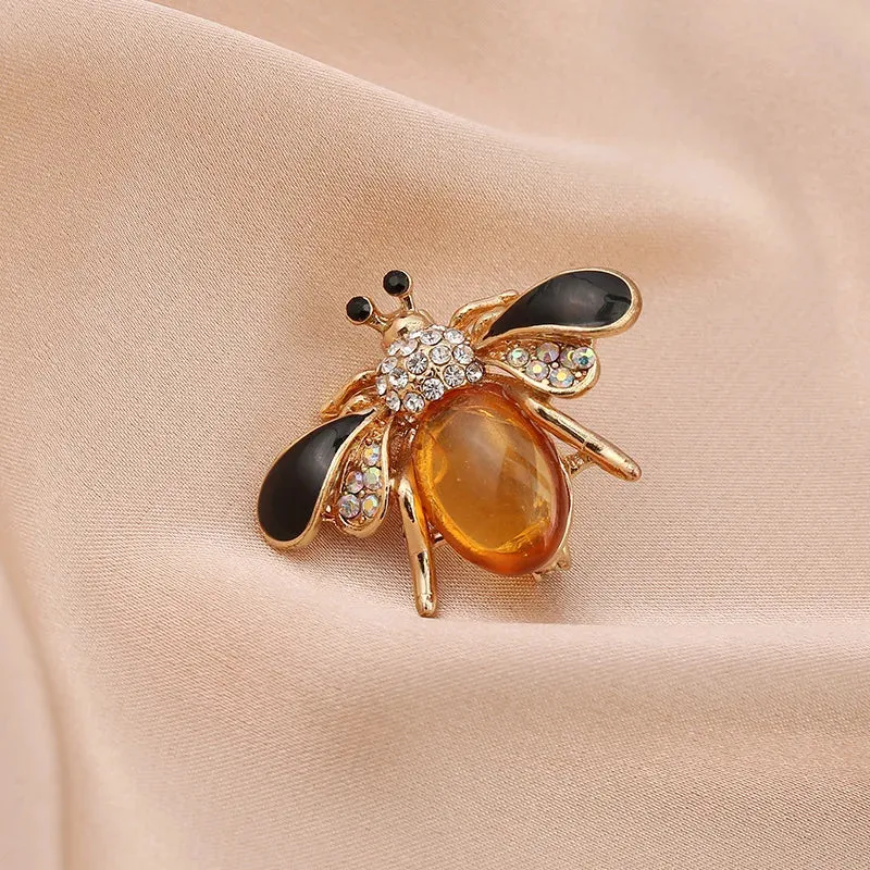 Fashion Women Enamel Bee Brooch Pin Vintage Metal Insect Creative Jewelry Accessories Drop Oil Broooches Pins Badges For Lady