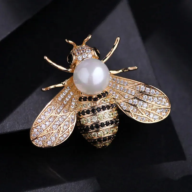 Fashion Women Enamel Bee Brooch Pin Vintage Metal Insect Creative Jewelry Accessories Drop Oil Broooches Pins Badges For Lady